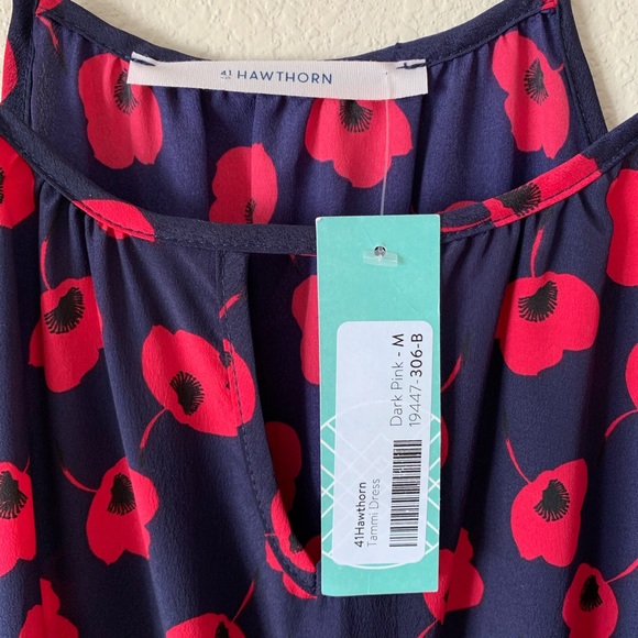 41 Hawthorn Sleeveless Dress Navy Pink Poppy - Picture 3 of 6